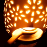 灯 香薰炉 陶瓷熏香炉 精油蜡烛白色陶瓷镂空香薰灯精油炉