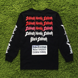 街头滑板潮牌 Supreme x Black Sabbath 字母印花男女长袖T恤