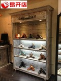 新款特色鞋店柜精品柜服装店铺展示柜鞋柜做旧复古风鞋柜木制定制
