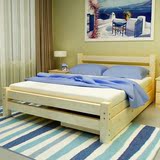 简约实木床双人床1.8米松木床成人床1.5儿童床单人床1.2实木家具