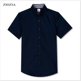 ZIOZIA韩国专柜正品代购 16夏季男士深色短袖衬衫 ABU2WD1201NV