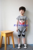 2015新款夏款韩版童装 男童小汽车图案纯棉短袖圆领儿童T恤潮