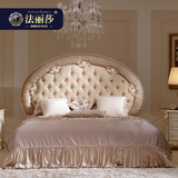 法丽莎家具欧式床真丝布艺床法式实木床雕花双人床1.8米橡木床B1