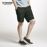 VIISHOW2016夏季新款男士青年裤子纯色小脚中腰男装黑色休闲裤