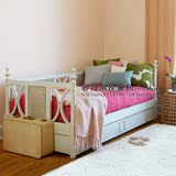新款特惠外贸高端儿童家具法式美式地中海乡村实木雕花藤艺沙发床