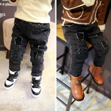 0-1-2-3-4岁2014冬装新款 韩版儿童小童男童装加绒加厚破洞牛仔裤