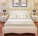 新品实木白色 单人床简约现代双人板式床儿童抽屉储物 欧式