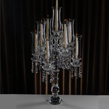 欧式家居装饰品户外水晶玻璃烛台摆件样板房高档奢华客厅餐桌摆设