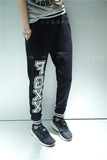 新款fgxx15年秋冬植绒字母嘻哈运动休闲棉裤女装小脚裤