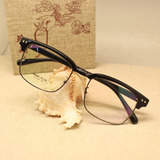 韩版超轻百搭眼镜框近视男女潮 方框个性复古眼镜 金属眉线框镜架
