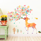 个性创意墙贴纸贴画卧室房间客厅沙发背景墙壁墙面装饰品抽象麋鹿