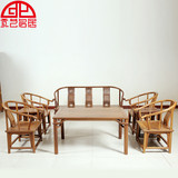 红木家具 鸡翅木圈椅沙发八件套 实木客厅沙发组合 中式古典沙发
