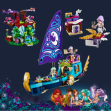 博乐正品女孩乐高式积木玩具精灵系列水晶洞水疗池史诗历险船