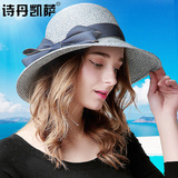 帽子女夏天沙滩帽子遮阳帽出游防晒帽太阳帽防紫外线可折叠草帽子