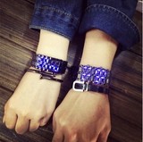 韩版新款男士时尚个性二进制熔岩潮流创意LED灯表 多功能情侣手表