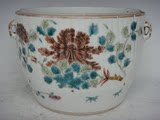 古玩古董老瓷器收藏古瓷器包老粉彩牡丹花卉瓜楞罐3 清代真品老货