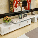 简约欧式大理石伸缩电视柜小户型实木烤漆视听柜地柜组合客厅家具