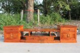 非洲黄花梨木三组合一电视柜实木储物地柜视听影视柜中式红木家具