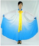包邮新款传统朝鲜族服韩服大长今舞蹈服装舞台女装蓝色表演圣诞节