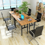 一体机电脑桌子 家用简约写字台台式简易折叠办公桌会议桌培训桌