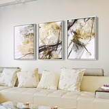 艺轩 抽象有框客厅装饰画现代简约挂画餐厅壁画沙发背景墙三联画