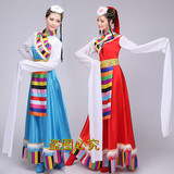 广场舞藏族舞蹈表演服装少数民族演出服长款水袖舞台服饰女大摆裙