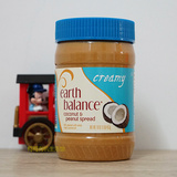 美国进口Earth Balance幼滑低糖有机椰子油花生酱453g无反式脂肪