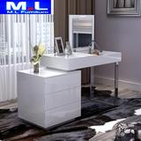 米拉工艺新款现代简约梳妆台 白色烤漆梳妆桌卧室翻盖化妆桌S633