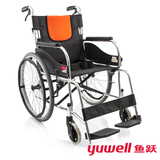 鱼跃轮椅H062C 铝合金可折叠折背轻便型轮椅老人手动轮椅车免充气