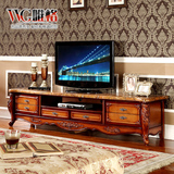 VVG美式乡村实木电视柜矮柜大理石面地柜组合复古电视机柜子E305