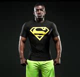 男士紧身衣男短袖超人运动篮球健身衣半袖压缩衣服弹力透气T恤