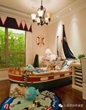 地中海美式实木儿童家具船型床创意带储物游艇船床定制