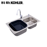 科勒Kohler 304不锈钢密顿抗油盾水槽套餐含龙头 K-45924T-2FD
