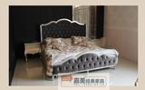 新古典布艺床 欧式实木床 奢华双人床 结婚床卧室简约大床1.8现货