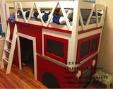 儿童汽车消防车床高低床架床 创意儿童床 男孩女孩房家具