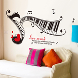 钢琴键盘音符 音乐教室幼儿园琴行乐器琴室卧室儿童房墙贴纸