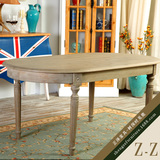 6人正泽家具地中海欧式复古做旧1.8米椭圆形长方橡木实木雕花餐桌