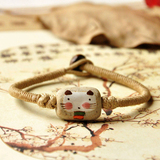 复古饰品批发 女式甜美Hello Kitty猫手链 景德镇陶瓷首饰 是手绘