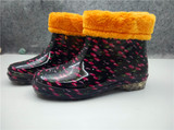 新款女士水晶果 雨鞋包邮低帮短筒防水雨靴 防滑加绒休闲套鞋水鞋