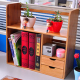 竹庭桌面书架收纳置物架简易书架桌上书架书桌置物架实木小书架子