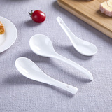 景德镇精美韩式纯白骨瓷勺子家用小汤勺调羹创意陶瓷吃饭勺汤匙