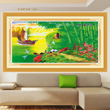 精准印花3d十字绣一帆风顺竹子新款 客厅大幅中国风系列风景画