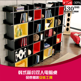韩式大书柜书架宜家简约现代置物架储物柜彩色单个书柜自由组合