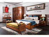 景源中式双人床阅梨家具京瓷花梨木卧室六尺大床1.8米苏梨实木床
