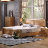 全实木床 木质双人床 1.5米1.8米柏木婚床 现代中式柏木家具