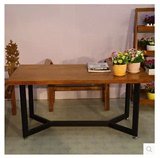 美式乡村Loft工业风实木铁艺餐桌长桌复古书桌会议桌办公桌电脑桌