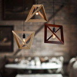 Loft个性宜家北欧现代简约创意日式餐厅吧台工业复古单头木艺吊灯