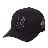 【韩国正品代购】MLB棒球帽NY洋基队男女鸭舌帽黑色土豪金可调节