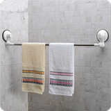 Mojito屋●不锈钢吸盘式毛巾架浴室免打孔单杆毛巾杆卫生间毛巾挂