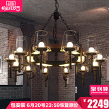 设计师的灯餐厅客厅吧台美式复古创意个性圆形LED时尚工业风吊灯